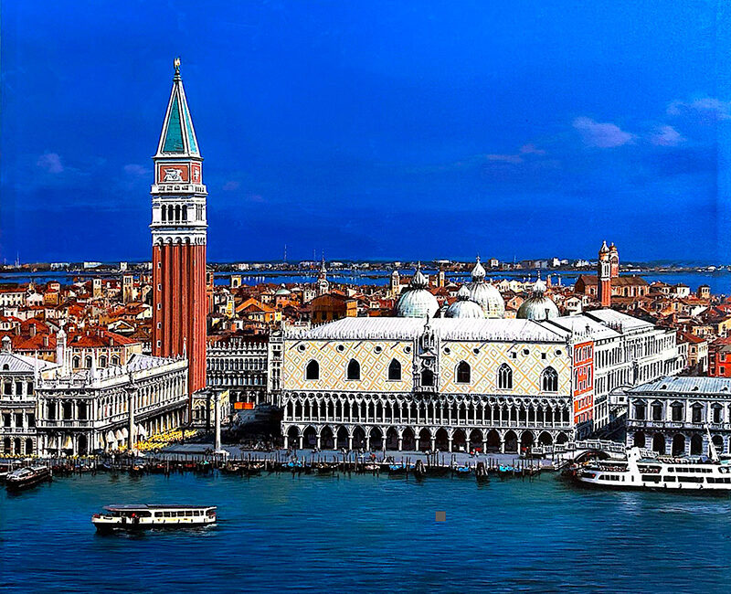 St Mark's square and the Sospiri Bridge in Venice