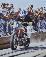 A motorbike racing in a rally competition